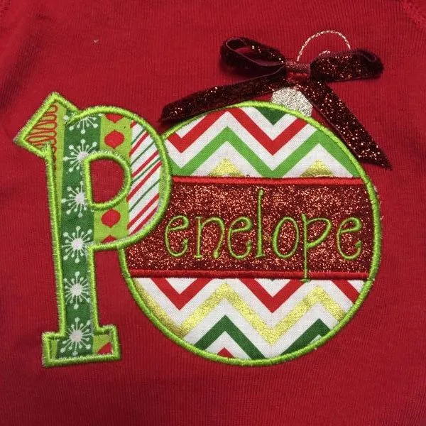 Penelope Embroidery Design Red T Shirt