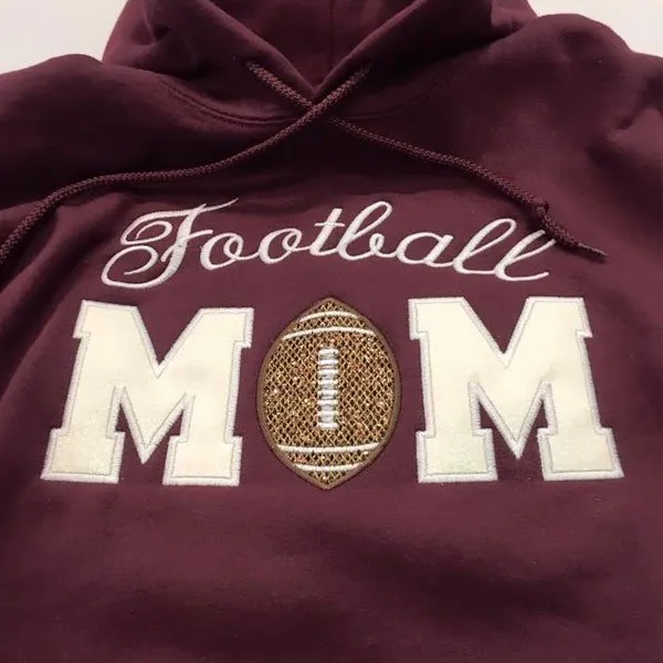 Football MOM Embroidery Design