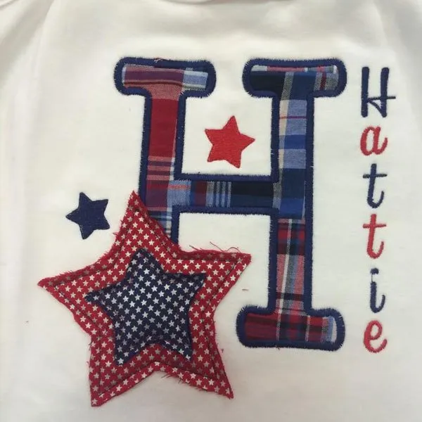Hattie Stars Embroidery Design for Baby Cloth