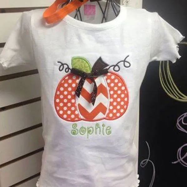 Vinyl Printing Service Sophie Pumpkin White T Shirts